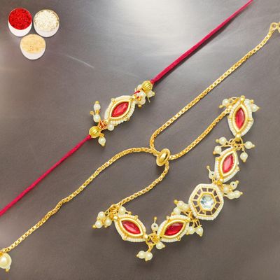 Ghasitaram Gifts Jaiccha Rakhi for Brother Rakhis Online Rmj- 10012 Bhaiya Bhabhi Rakhis