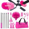 CALBEAU Ceiling Fan Cleaner Duster with 60 inch Extension Pole, Dusters for Cleaning High Ceiling Fan Blades, Dusters Kit with Storage Bag, Cleaning Tools for Families (13pcs) view 1