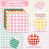 60pcs Camp Plaid Napkins Colorful Plaid Checkered Bachelorette Party Supplies Camping Glamping Birthday Thick Paper Napkins Plaid Camping Themed Party Favor for Baby Bridal Shower Picnic view 3