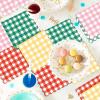 60pcs Camp Plaid Napkins Colorful Plaid Checkered Bachelorette Party Supplies Camping Glamping Birthday Thick Paper Napkins Plaid Camping Themed Party Favor for Baby Bridal Shower Picnic view 4