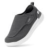FitVille Diabetic Shoes for Men Extra Wide Slip-on Shoes for Swollen Feet Adjustable Walking Shoes for Elderly Foot Pain Relief Neuropathy - EasyTop Wings Deep Gray view 1