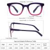 25DU 4 Pack Reading Glasses for Women Men Oprah Style Square Blue Light Blocking Readers with Spring Hinge +2.75 view 3