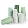 AimFun 100Pcs Sage Green Paper Cups 12oz Gradient Green Party Cups Birthday Bridal Baby Shower Disposable Drinking Cups for Hot Cold Drinks Beverage Coffee Wedding Christmas Party Supplies view 1