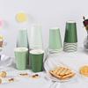 AimFun 100Pcs Sage Green Paper Cups 12oz Gradient Green Party Cups Birthday Bridal Baby Shower Disposable Drinking Cups for Hot Cold Drinks Beverage Coffee Wedding Christmas Party Supplies view 4