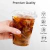 Dealusy 100 Pack - 16 oz Clear Plastic Cups with Lids, Sturdy & Food Safe Iced Coffee Cups with lids, Disposable Plastic Smoothie Cups for Cold Drinks, Sip Lids view 3