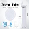 320 Pcs 116mm Clear Plastic Tubes with 11 Sheet Labels Bulk Plastic Tube Sealing Waterproof Airtight Container Smell Proof Containers Pill Vial Empty Holders with Lids view 2
