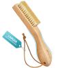 BFWood Laundry Stain Brush, Large Natural Soft Boar Bristles, Removes Tough Stains from Delicate Fabrics Like Knits, Cotton, and Linens, Gentle on Fabrics, No Damage view 1