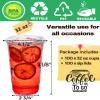 100 Pack 32 oz Clear Plastic Cups with Strawless-Sip-Lids, Disposable Cups Plastic Iced Coffee Cups, To Go Cups with Sip Through Lids for Smoothie, Milkshake, Cold Drinks for Party, Wedding, Event view 4