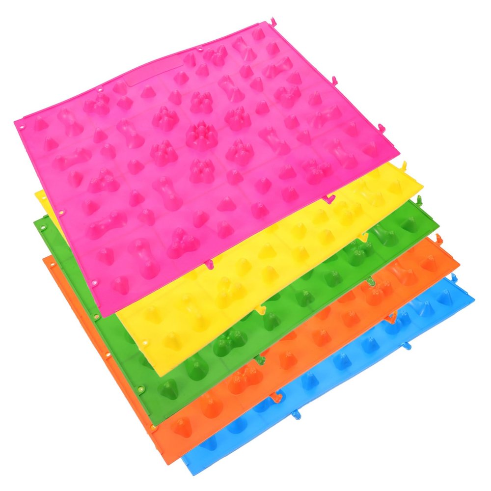 Anneome 5pcs Acupressure Mat Foot Reflexology Board Foot Massage Pad Reflexology Mat Acupoint Massager
