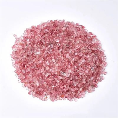 KatLin Natural Stone Kinds Mini 3-5mm Natural Crystal Gravel Bulk Healing Mineral Specime Gemstones Gem Natural Quartz Crystals(Strawberry)