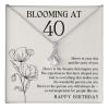 Luxe Gifting 40th Birthday Necklace Message Card Box Alluring Mahogany - Blooming At 40 Heres To Your Day - Meaningful Celebration Bday Fabulous Grateful view 1