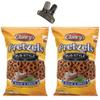 Generic Clancy's Pub Style Bold & Zesty Seasoned Pretzels Bundle, Includes Two (2) 12 oz Pub Style Seasoned Pretzels Bags and One Bag Clip (color may vary) view 1