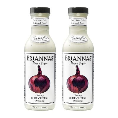 BRIANNAS - Home Style Creamy Blue Cheese Dressing Fine Salad Dressing made with Premium Ingredients - Gluten Free & Low Sugar Dressing - 12 oz. Bottles - 2 Pack
