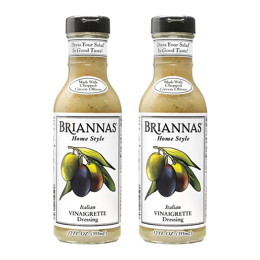 BRIANNAS - Home Style Italian Vinaigrette Dressing Fine Salad Dressing made with Premium Ingredients - Gluten Free & Low Sugar Dressing - 12 oz. Bottles - 2 Pack