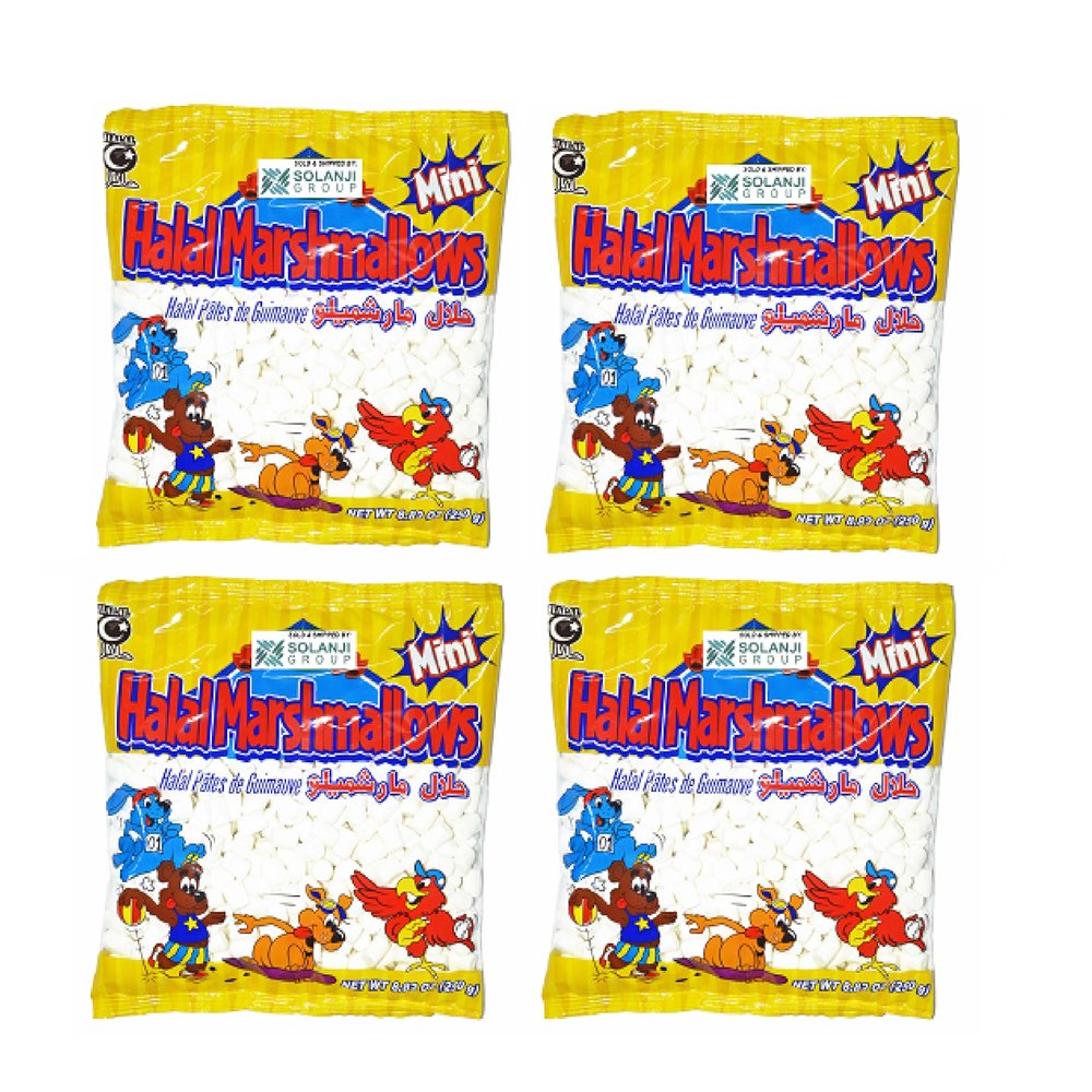 Al Amin Foods Halal Mini Marshmallows NET WT 8.82oz (250g)- Pack of 4