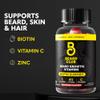 The Beard Club Biotin Beard Growth Vitamin Gummies - Hair Supplement for Men - Vitamins B12, E, & C to Support a Thicker Fuller Looking Facial Hair - Strawberry Gummy view 2