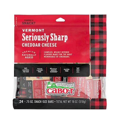 Generic Cabot Creamery Seriously Sharp Snack Pack Cheddar Cheese, 24 ct./0.75 oz.