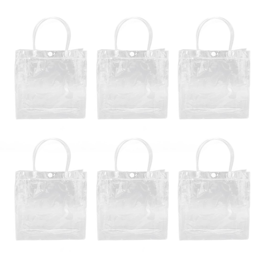 Clear PVC Gift Bags with Handles, 30PCS Transparent Gift Bags Reusable Plastic Gift Bags Gift Wrap Tote Bag for Party Favors, Wedding