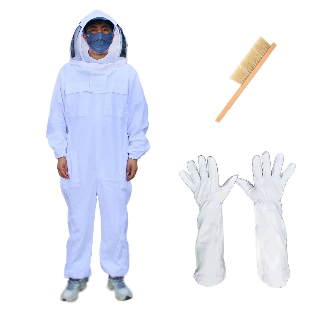 Bee Suits for Men&Women Sting Proof,Bee Keeper Suit for Men,Beekeeper Suit,Bee Protective Gear,Ventilated Bee Suit. (White, 4XL)