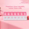 AMOOS Weekly Pill Organizer 2 Times a Day, Stylish Pill Box 7 Day AM PM with Large Compartments, Pill Case Easy to Use, BPA-Free Pill Container for Vitamins, Fish Oils, Supplements, Medicines, Pink view 2