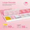 AMOOS Weekly Pill Organizer 2 Times a Day, Stylish Pill Box 7 Day AM PM with Large Compartments, Pill Case Easy to Use, BPA-Free Pill Container for Vitamins, Fish Oils, Supplements, Medicines, Pink view 3