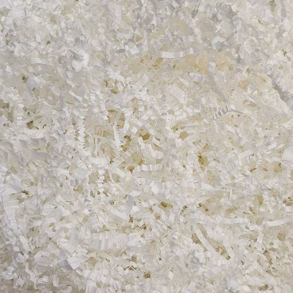 GoooodGift - 3 oz - White - Crinkle Cut Paper Shred Filler for Gift Wrapping, Gift Box Stuffing Birthdays, Basket Filling Mother's Day Christmas