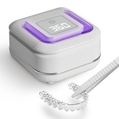 FSA HSA Eligible | 2-in-1 Ultrasonic & U-V Dental Cleaner, 42kHz Deep Cleaning Machine with Digital Timer, 180ml Pod for Retainers, Aligners, Mouth Guards | Viewing Port