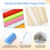 12 Pcs Microfiber Detail Duster Sticks Fan Cleaning Brush Crevice Cleaning Tool AC Vent Cleaner Mini Split Cleaning Kit Fan Blade Cleaner Dusters for Cleaning Home Car Window Blind(Multicolors) view 3