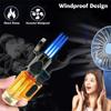 Windproof Butane Torch Lighter, Jet Triple Flame Butane Gas Lighter, Adjustable Windproof Flame Lighter With Transparent Fuel Window And Flame Retention Lock, Portable Cigar Lighter For Candle Camping view 2