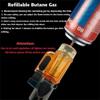 Windproof Butane Torch Lighter, Jet Triple Flame Butane Gas Lighter, Adjustable Windproof Flame Lighter With Transparent Fuel Window And Flame Retention Lock, Portable Cigar Lighter For Candle Camping view 3
