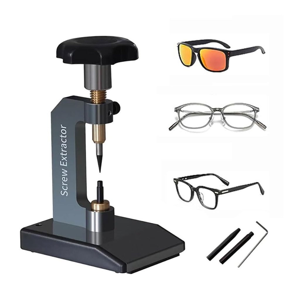 JOSBY Eyeglasses Repair Tool, Professional Optical Eyeglasses Screw Extractor, Glasses Broken Screw Puller Removal Tool, Glasses Processing Equipment, for Optical Shop, Eye Hospital