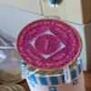 24 Year NA Style Clean Time Chip Pink Glitter Tri-Plate Sobriety Chip view 3