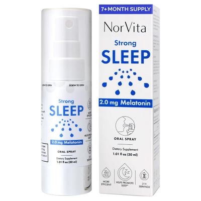 NorVita Melatonin Sleep Spray 2 mg (215 Servings) - Liquid Melatonin Spray for Sleep, Fast-Acting Sublingual Formula, Supports Healthy Sleep - Vegan, GMO-Free