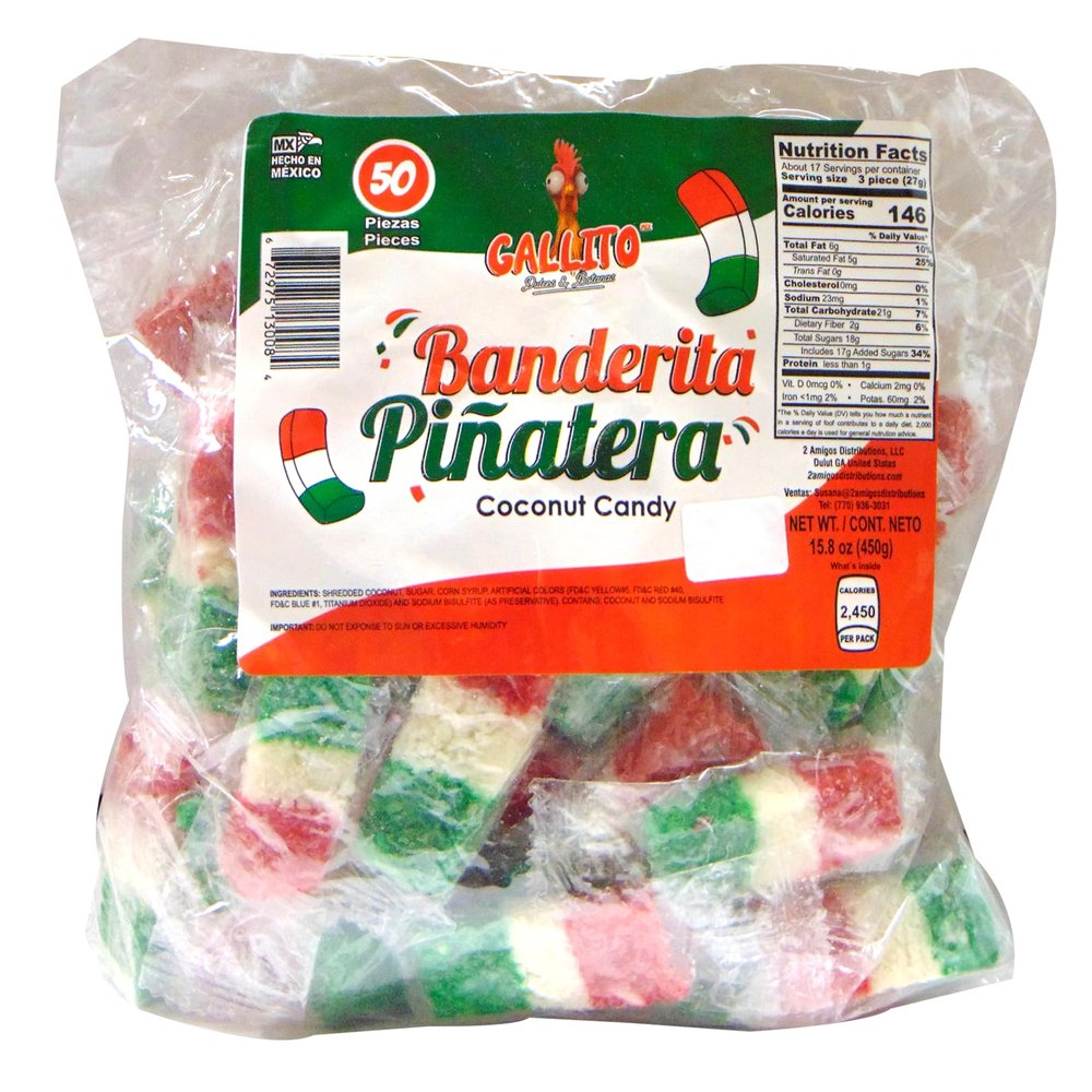 Generic GallitoMex Banderita piatera de coco 50pz (1bag)