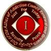13 Year NA Style Clean Time Chip Metallic Red Tri-Plate Sobriety Chip view 1