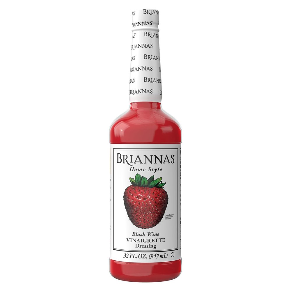 BRIANNAS - Home Style Blush Wine Vinaigrette Dressing  Fine Salad Dressing made with Premium Ingredients - Gluten Free, Kosher, & Vegan - 32 oz. Bottle