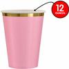 Amscan Premium Rose Pink Paper Cups With Hot Stamp (12 oz) Pack of 8 - Elegant Disposable Drinkware for Any Parties and Events view 2