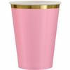 Amscan Premium Rose Pink Paper Cups With Hot Stamp (12 oz) Pack of 8 - Elegant Disposable Drinkware for Any Parties and Events view 3