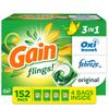 Gain flings! Liquid Laundry Detergent Soap Pacs, HE Compatible, 4 Bag Value Pack, 152 Count, Long Lasting Scent, Original Scent view 1