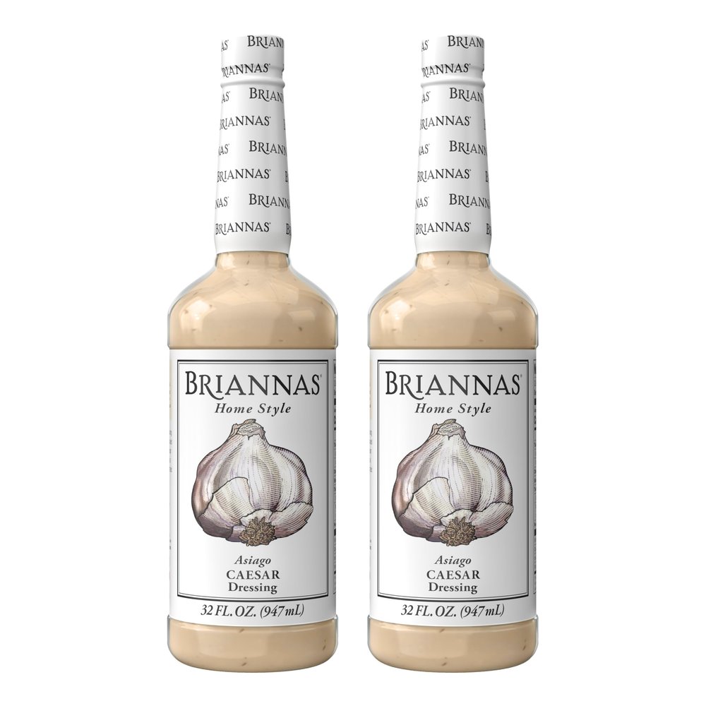 BRIANNAS - Home Style Asiago Caesar Dressing Fine Salad Dressing made with Premium Ingredients - Gluten Free and Low Sugar Dressing - 32 oz. Bottles - 2 Pack