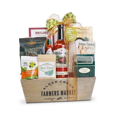 Alder Creek Gift Baskets Bloody Mary Cocktail Mix Gift with Fever Tree Classic Bloody Mary Mix, Olives, and more | Unique For Him| For Her| Mixology