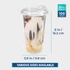 Freshware 24 oz Clear Disposable Plastic Cups with Strawless Sip Lids, 100 Pack Clear Plastic Tumblers, Heavy-duty Party Glasses, Disposable Cups for Thanksgiving, Halloween, Christmas Party view 3