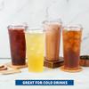 Freshware 24 oz Clear Disposable Plastic Cups with Strawless Sip Lids, 100 Pack Clear Plastic Tumblers, Heavy-duty Party Glasses, Disposable Cups for Thanksgiving, Halloween, Christmas Party view 4