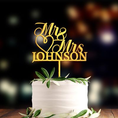 LULLBABYMALL Custom Mr and Mrs Cake Topper - Personalized Cake Topper, Wedding Cake Toppers, Cake Topper, Cake Topper Wedding, Wedding Decor, Cake Toppers for Wedding, Wedding Toppers for Cake