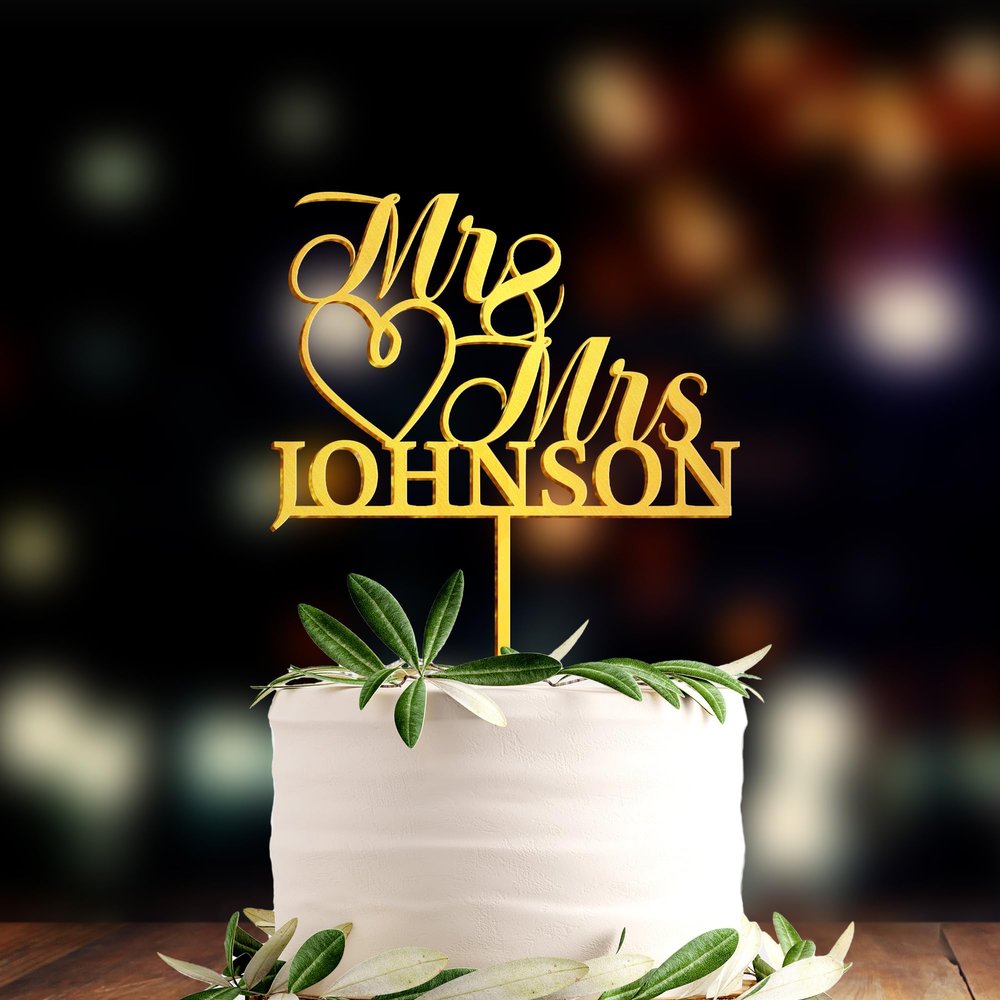 LULLBABYMALL Custom Mr and Mrs Cake Topper - Personalized Cake Topper, Wedding Cake Toppers, Cake Topper, Cake Topper Wedding, Wedding Decor, Cake Toppers for Wedding, Wedding Toppers for Cake