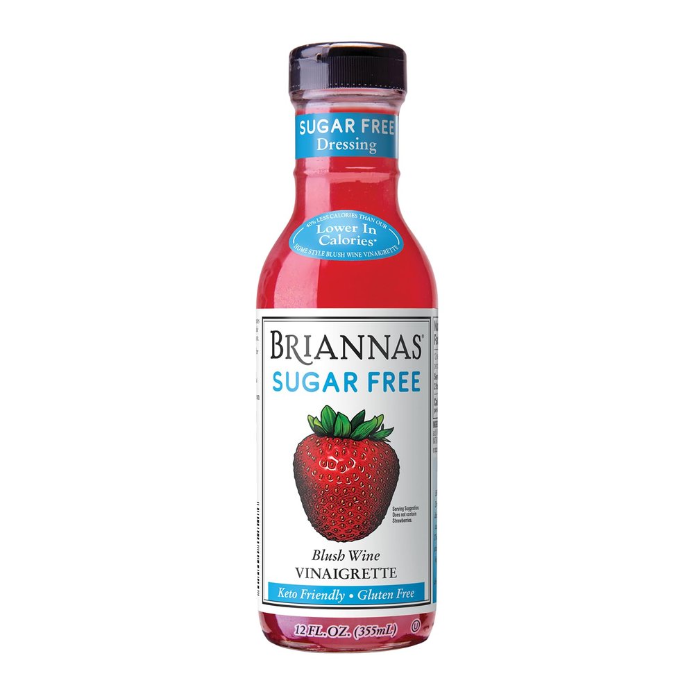 BRIANNAS - Sugar Free Blush Wine Vinaigrette Dressing - Lower Calorie Salad Dressing made with Premium Ingredients - 12 oz. Bottle