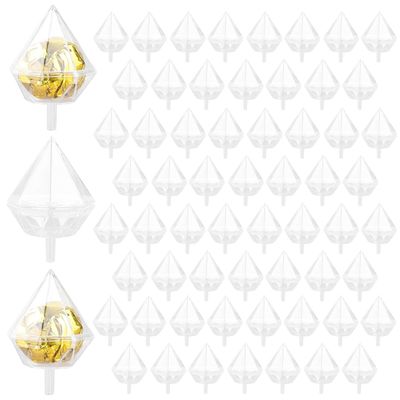 AUEAR, 80 Pack Diamond Flower Bouquet Holder Clear Acrylic Chocolate Box Holders Candy Packaging Balls for Birthday Wedding Party Decor