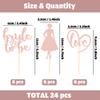 Sotpot 24PCS Bride to Be Cupcake Toppers with Heart Rose Gold Glitter Dress Bridal Shower Cupcake Picks for Wedding Bridal Shower Wedding Engagement Party Cake Decorations view 2
