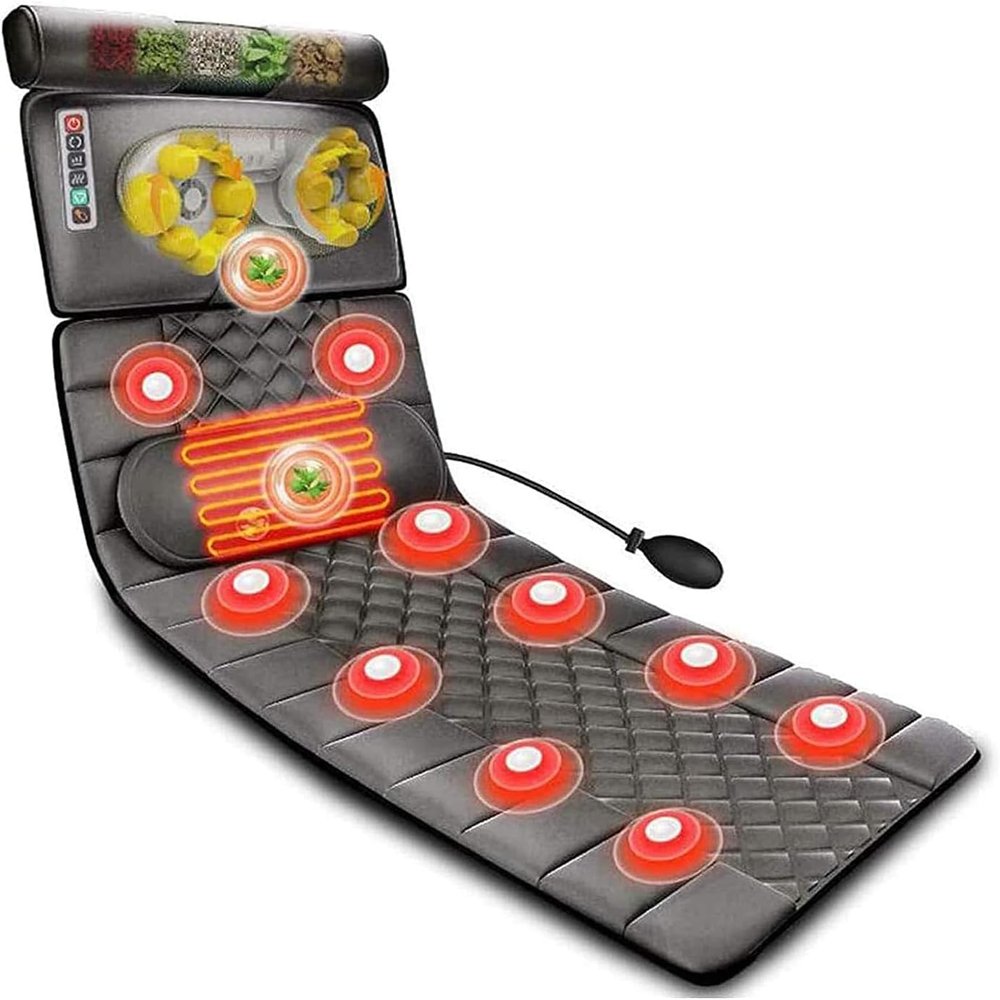 Heating Pads Massage Mat with 20 Neck Shiatsu Kneading Massage Heads,9 Modes 9 Levels,Heated Mattress Pad Full Body Massager Cushion for Neck and Back,Lumbar Calf Muscle Relaxation Full Body MassageW
