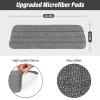 16.5 inch Mop Pads Refills, 3 Pack Microfiber Reusable Replacement Mop Pads Flat Replacements Heads for Wet Or Dry Floor Cleaning and Scrubbing, Grey Cloth view 2